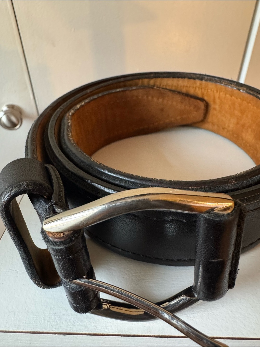 Remo Tulliani Coraggio Black Horween Leather Belt Men's 32
